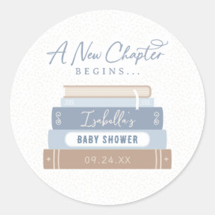 Redonda Un nuevo capítulo inicia Pegatina de Baby Shower