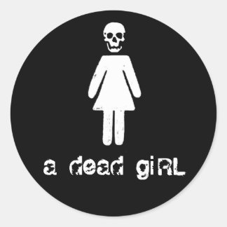 Redonda un pegatina chica muerto