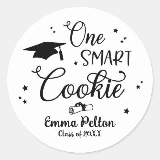 Redonda Un Pegatina de graduación de cookie inteligente