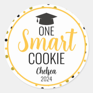 Redonda Un Pegatina de graduación de cookie inteligente