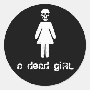 Redonda un pegatina muerto del chica