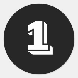 Redonda Un pequeño Pegatina redondo de números negros por 