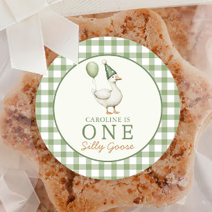 Redonda Un tonto jovencito Pegatina del primer cumpleaños