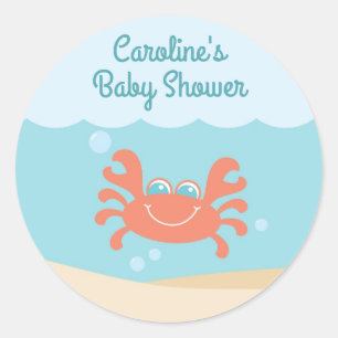 Redonda Under the Sea Baby Shower Round Pegatina