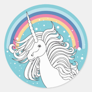 REDONDA UNICORN PEGATINA BLUE