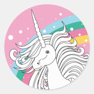 REDONDA UNICORN PEGATINA PINK