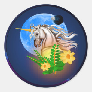 Redonda Unicornio blanco, Pegatina mundial alienígena