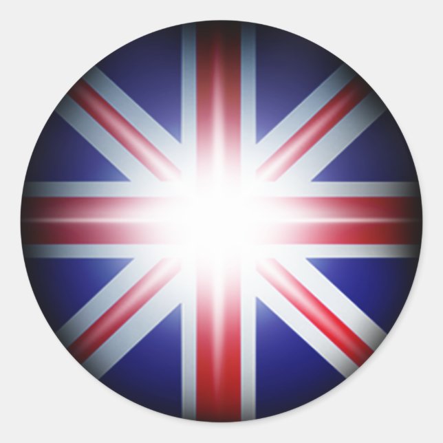 Redonda Union Jack Pegatina (Anverso)