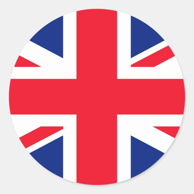 Redonda Union Jack Pegatina (Anverso)