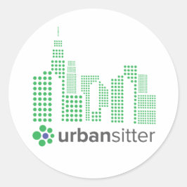 Redonda UrbanSitter Round Pegatina - 3", Hoja de 6, Glossy