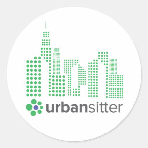 Redonda UrbanSitter Round Pegatina - 3", Hoja de 6, Glossy