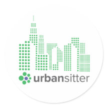 UrbanSitter Round Pegatina - 3", Hoja de 6, Glossy
