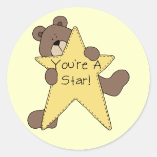 Redonda Usted es pegatina del oso de la estrella