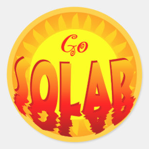 Redonda Va el pegatina solar del lema