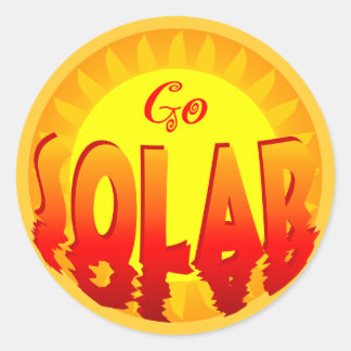 Redonda Va el pegatina solar del lema