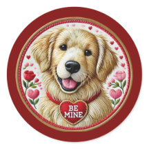 Valentine Golden Retriever Pegatina Art