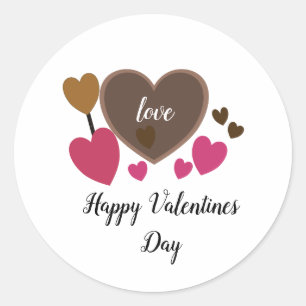 Redonda Valentines Hearts and Love Round Pegatina
