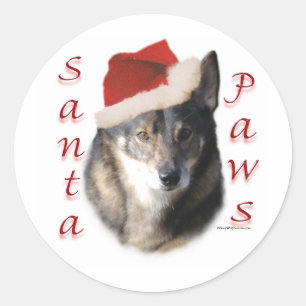 Redonda Vallhund Santa Paws de Suecia - Pegatina