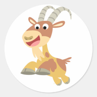 Redonda ¡Vamos Goat! (cabra personalizado linda) Pegatina