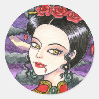 Redonda Vampiro Pegatina gótica por Ann Howard