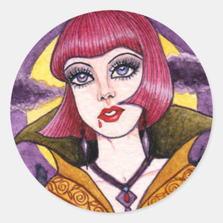 Redonda Vampiro Pegatina gótica por Ann Howard