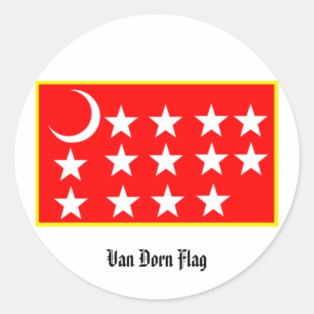 Redonda Van Dorn Flag Pegatina (Anverso)