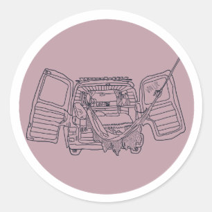 Redonda Van Life Pegatina Pink