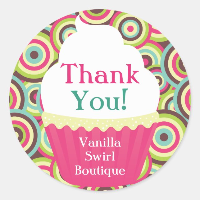 Redonda Vanilla Swirl Pegatina (Anverso)