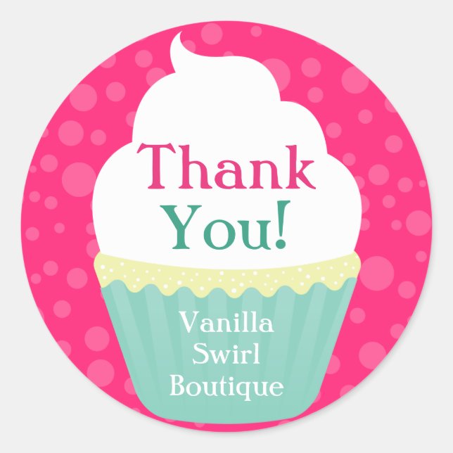 Redonda Vanilla Swirl Pegatina (Anverso)
