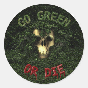 Redonda Vaya verde o muera pegatina