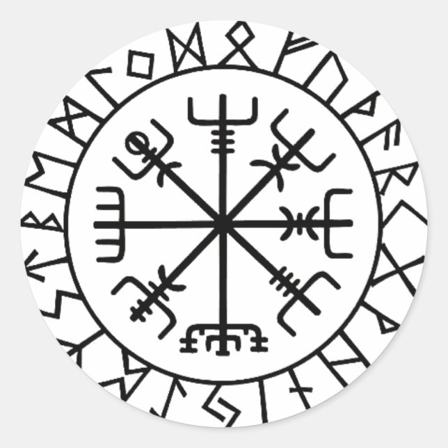 Redonda “Vegvisir”  pegatina coche (Anverso)
