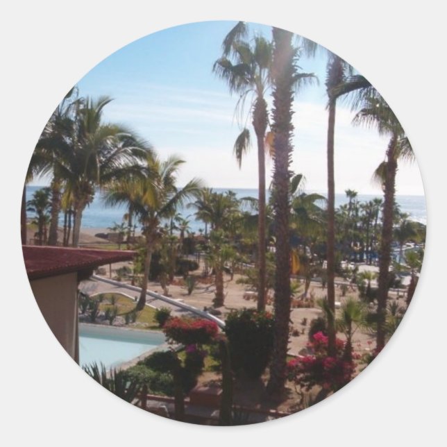 Redonda Ver en Cabo pegatina (Anverso)