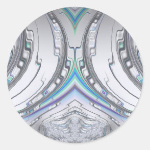 Redonda Verde azul blanco plateado ~ Pegatina redondo clás
