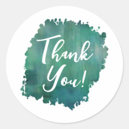 Redonda Verde azulado Gracias Pegatina