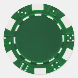 Redonda verde del pegatina del pokerchip