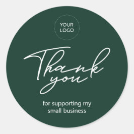 Redonda Verde | Pequeñas empresas Gracias pegatina de paqu