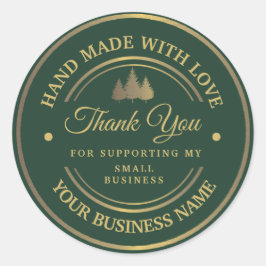 Redonda Verde y oro | gracias pegatina circular clásico