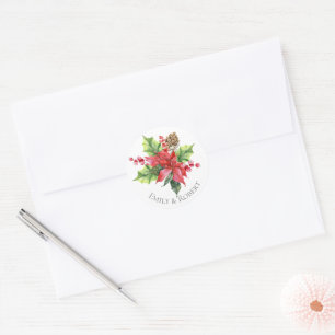 Redonda Verdor acuático pegatina para Navidades