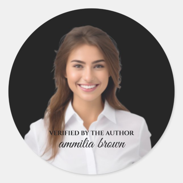 Redonda verificado por el Pegatina Autor | Firma moderna d (Anverso)