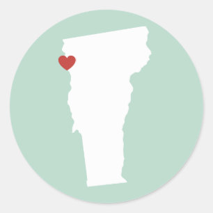 Redonda Vermont Love - Pegatina Personalizable