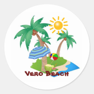 Redonda VERO BEACH pegatina de vacaciones perfecto