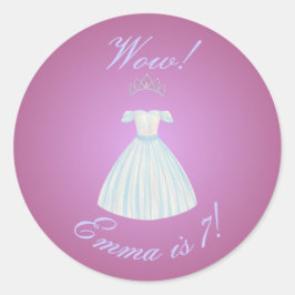 Redonda Vestido de princesa y pegatina de tiara gradiente 