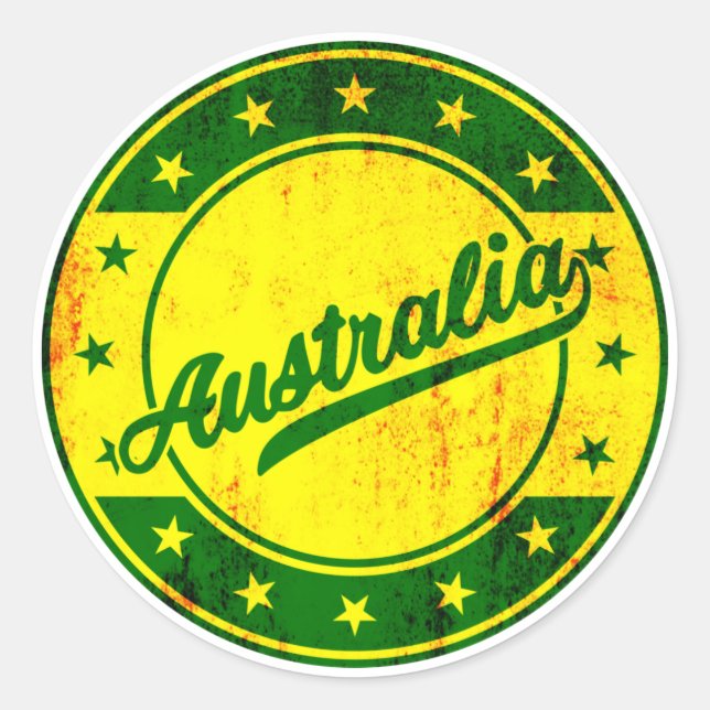 Redonda Viajero global - Pegatina de Australia (Anverso)