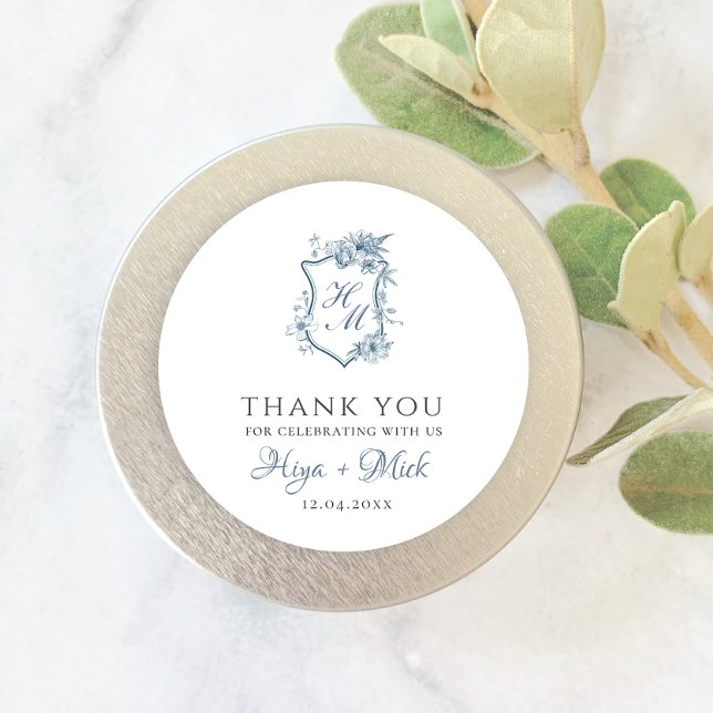 Redonda VICTORIA Regency Blue French Garden Pegatina (Subido por el creador)