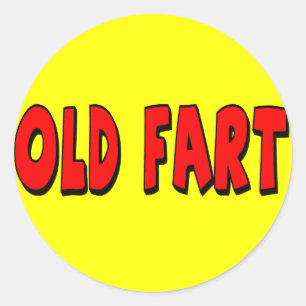Redonda Viejo Fart el 50.o pegatina del cumpleaños