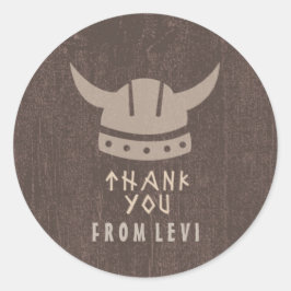 Redonda Viking & Dragon Gracias Pegatina