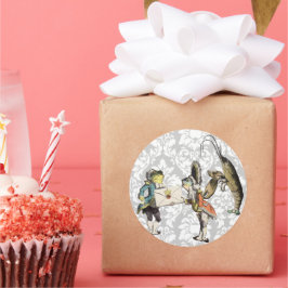Redonda Vintage Alice In Wonderland PEGATINA