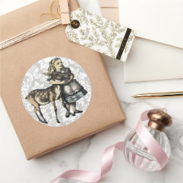 Redonda Vintage Alice In Wonderland PEGATINA
