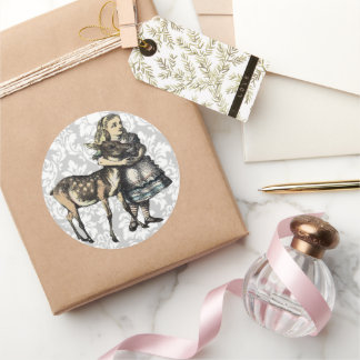 Redonda Vintage Alice In Wonderland PEGATINA