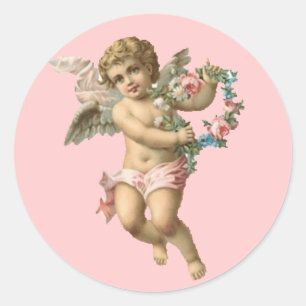Redonda Vintage Angel pegatina